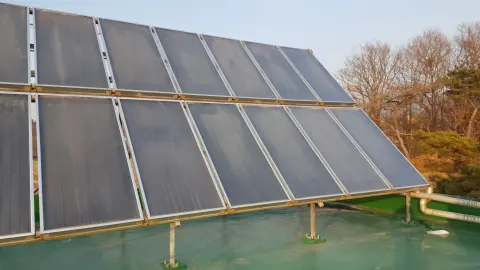 옥상 평판 집열기 다수 설치