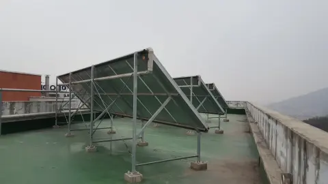 녹색 옥상 집열기 열 설치